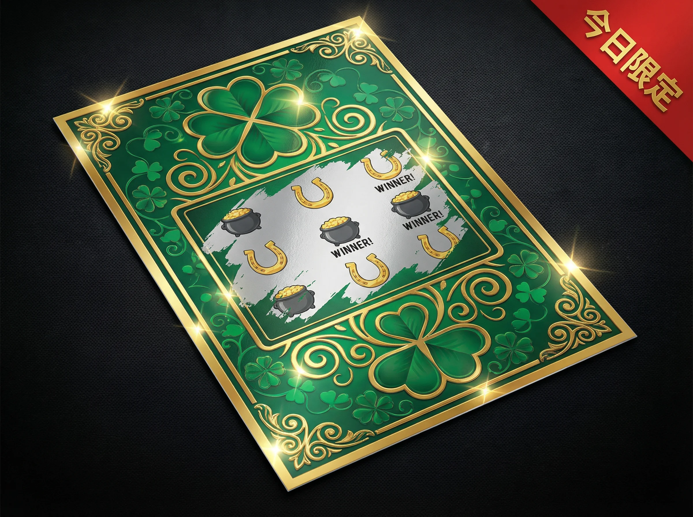 幸运四叶草主题刮刮乐卡片 - 彩票平台